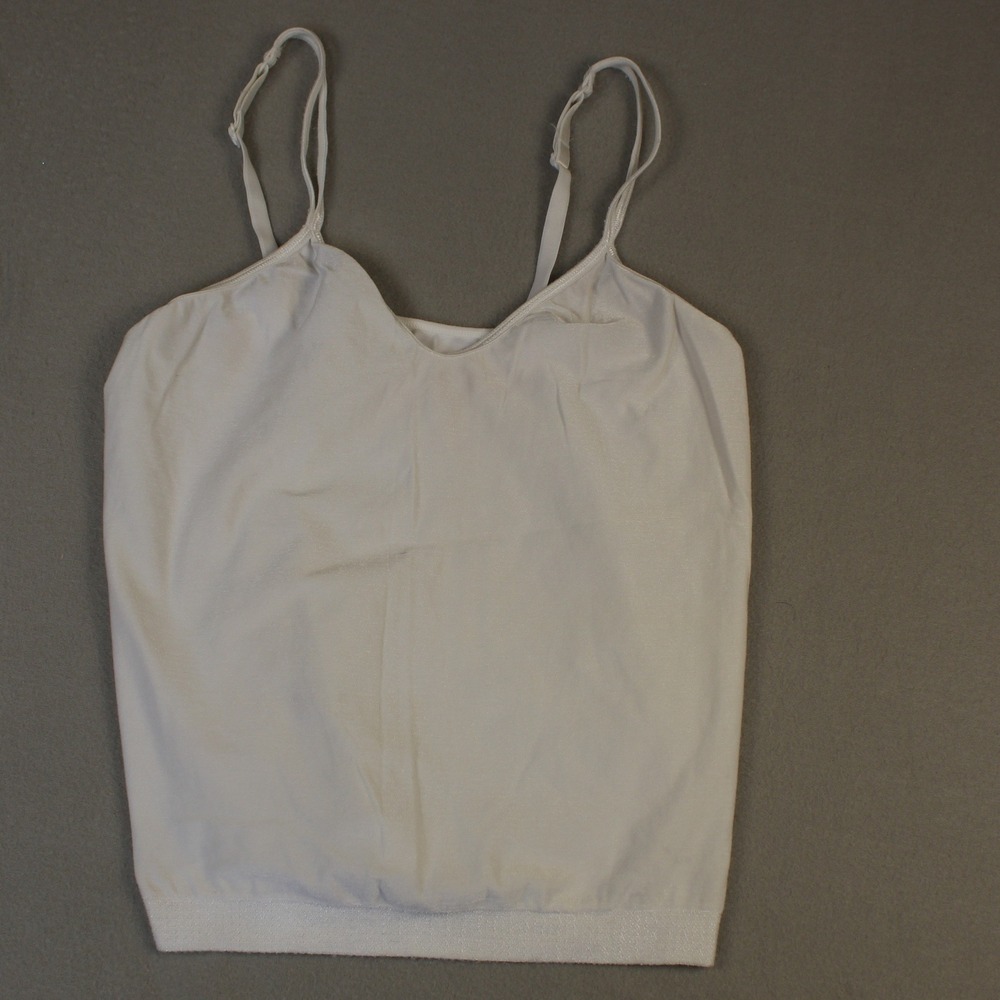 Barely There Camisole Seamless Adjustable Strap Stretch Sz L White Underwear Top